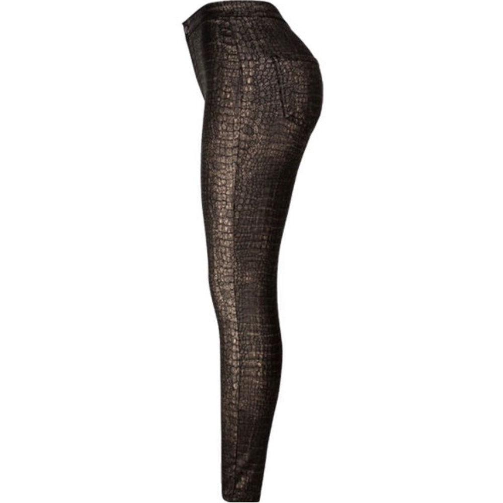 High-Waisted Faux Snake Skin Stretchy Pants - Picture 2 of 4